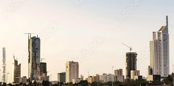 Fototapeta Skyline of Jeddah with its iconic skyscrapers, showcasing the city's architectural brilliance and urban transformation