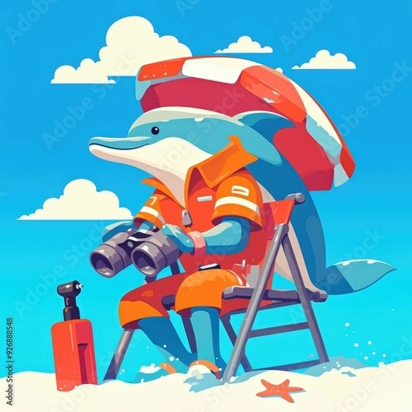 Fototapeta Dolphin Lifeguard on Duty