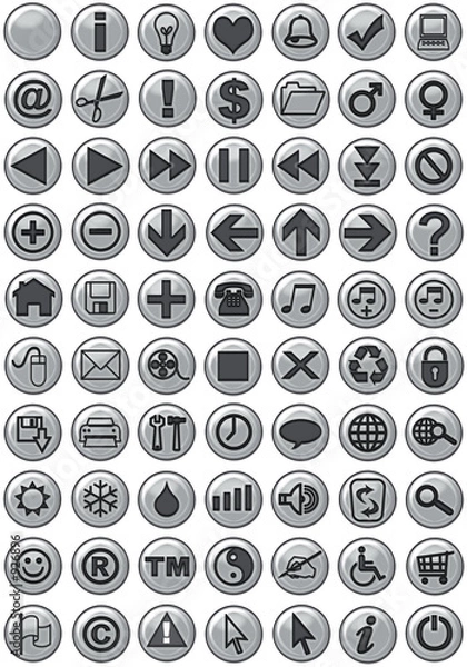 Fototapeta web icons in silver