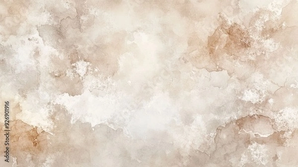 Fototapeta Elegant Watercolor Texture Stone Wall for Interior Design, Abstract Wallpaper with Soft Beige and White Tones, Professional High-Resolution Photography