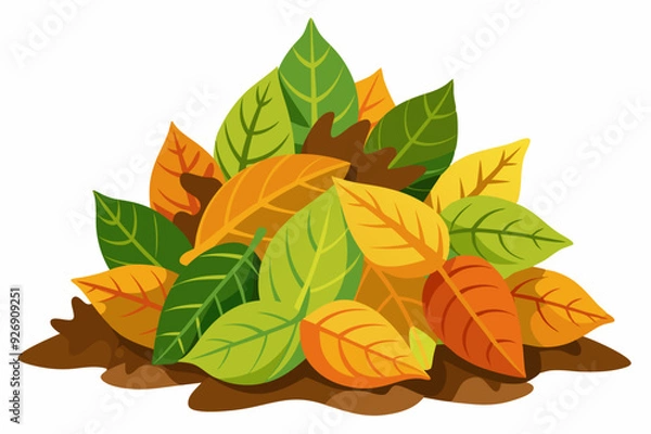 Obraz Colorful Autumn Leaves Piled on Ground