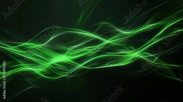 Fototapeta Abstract Green Light Waves