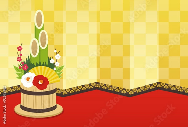 Obraz 年賀　背景素材　赤