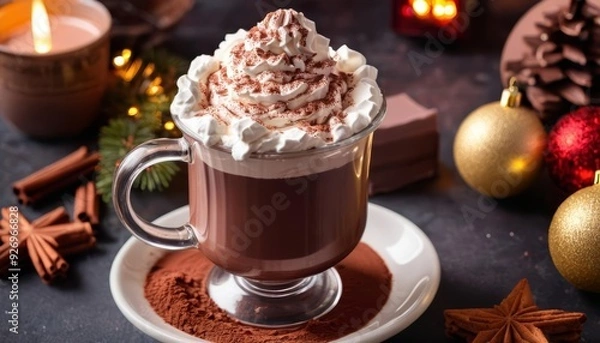 Fototapeta  Warm up with a cozy cup of cocoa 