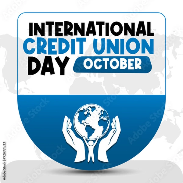 Obraz International Credit Union Day Vector Financial Community and Cooperative Design