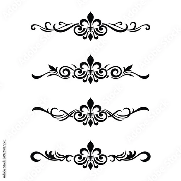 Obraz Classic Vintage Baroque Victorian Frames Separator Elements Classic Wedding Invitation