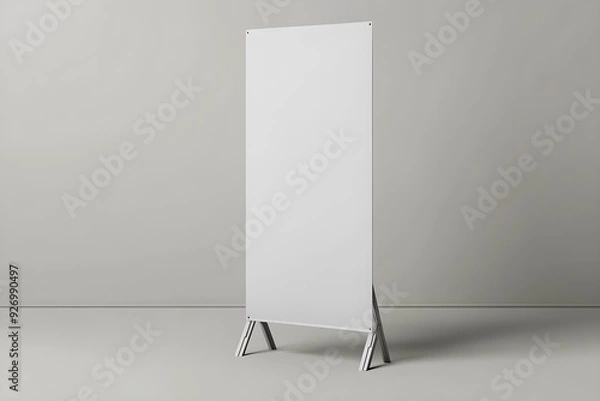 Fototapeta Realistic White Blank Standing X Banner Mockup