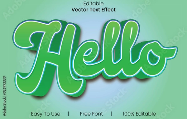 Obraz Hello 3d text design font effect.
