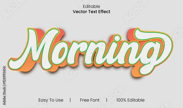 Obraz Morning 3d text design font effect.