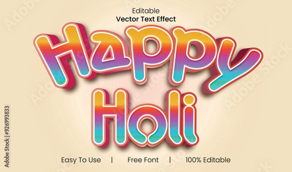 Obraz Happy Holi special 3d text effects new collections.