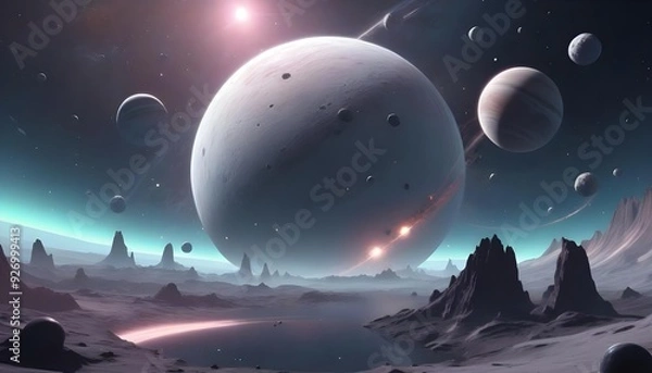 Fototapeta planet with space