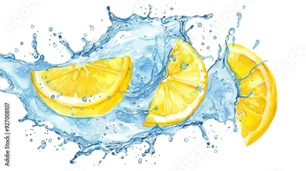 Obraz Water Splashing Lemons