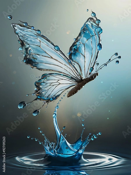 Fototapeta Aqua Butterfly: A Liquid Metamorphosis