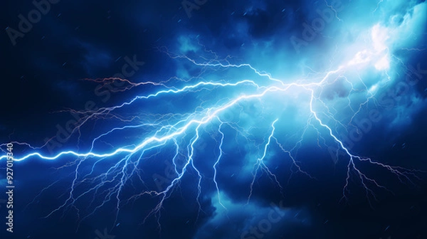 Obraz Blue lightning background