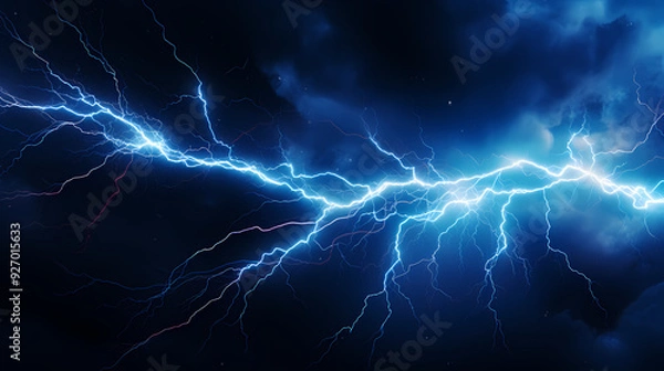 Fototapeta Blue lightning background