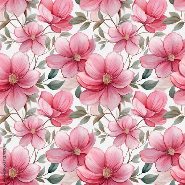 Obraz pattern with pink flowers