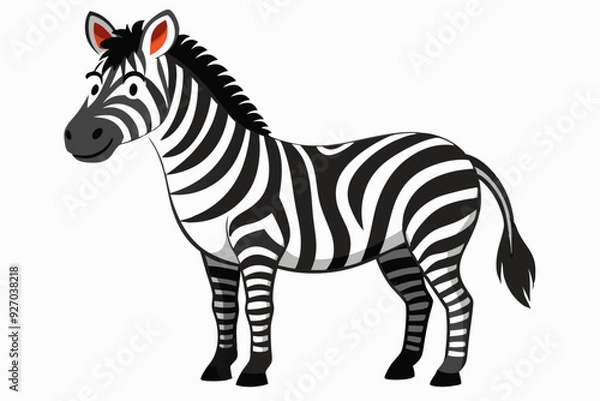 Fototapeta Cartoon Zebra with Black and White Stripes