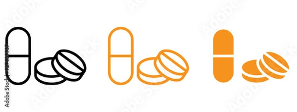 Obraz Painkiller pills icon web design in vector