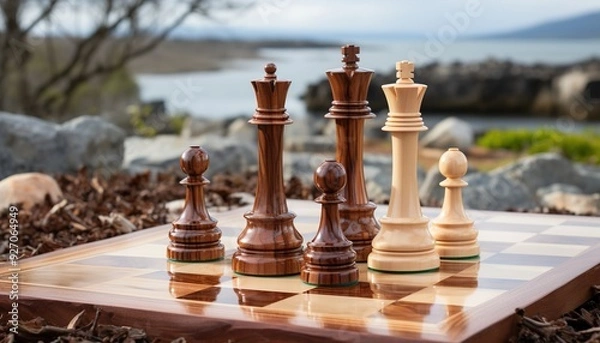 Fototapeta chess pieces on the board