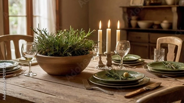 Obraz christmas table setting