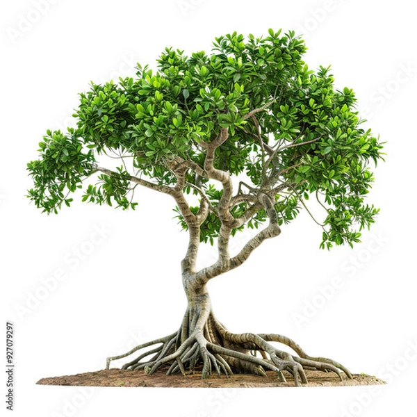 Obraz Isolated Mangrove Tree with Exposed Roots translucent