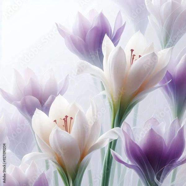 Obraz 白色和紫色的花