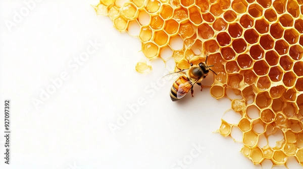 Obraz bee on honeycomb