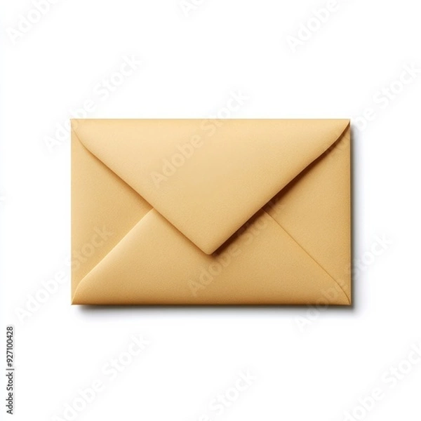 Obraz 3D single icon of a simple envelope with a clean texture, representing communication and correspondence, ideal for office and personal use, isolated on a white background
