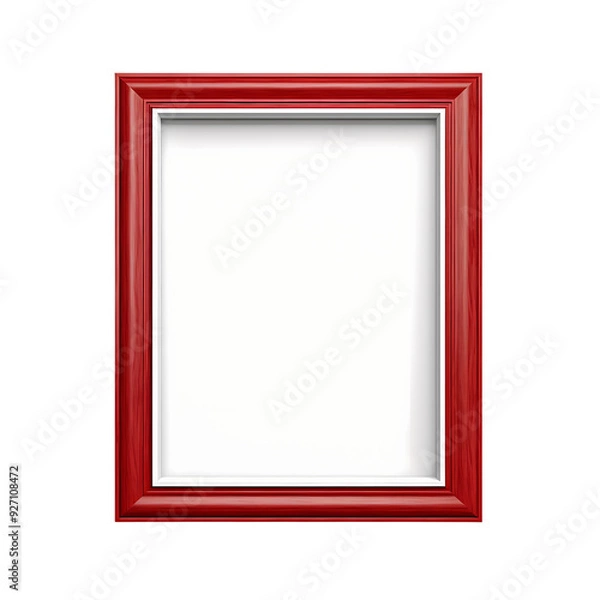 Fototapeta A simple red frame with a white mat, perfect for showcasing your favorite photos or artwork.