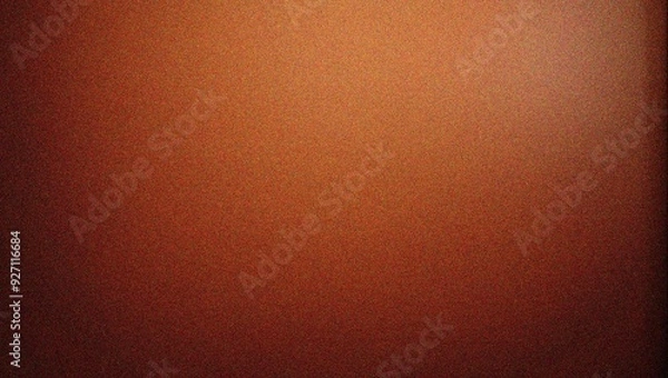 Fototapeta Grainy gradient background orange brown abstract glowing color wave black dark backdrop noise texture banner poster header design