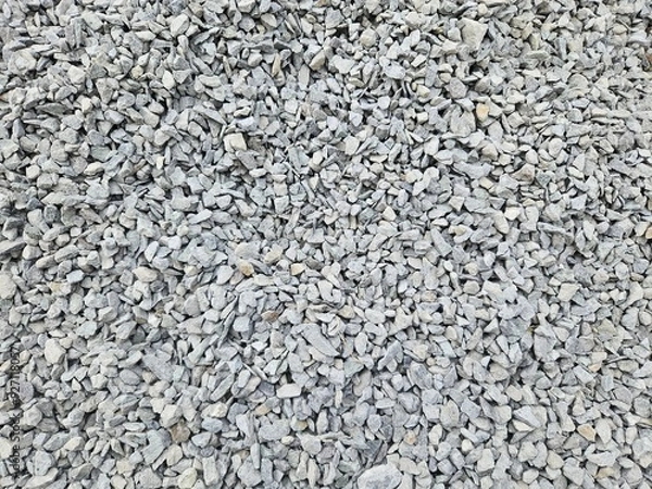 Obraz Close-up photo of a collection of gravel, ground stone grey background of many small stones