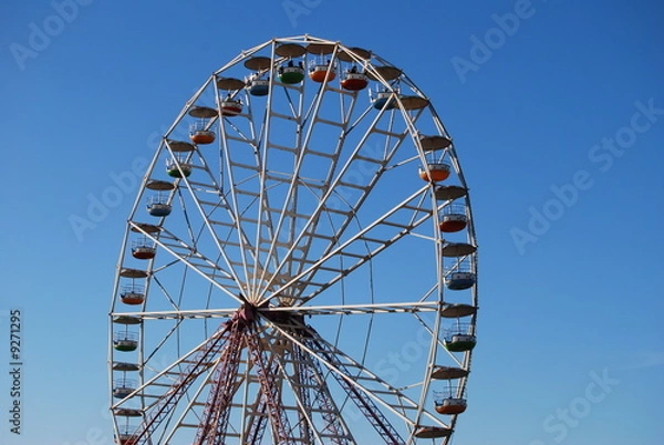 Obraz Ferris wheel on background blue sky