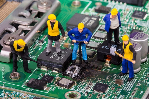 Obraz Arbeiter reparieren Mainboard