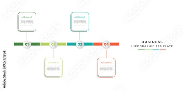 Obraz Business Infographic Template Presentation 4 Options and Icons