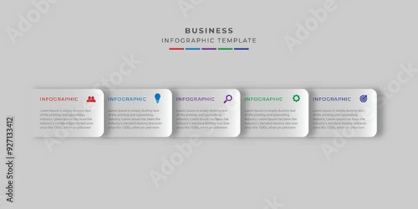 Fototapeta Infographic template business concept with step