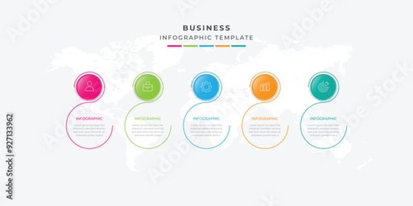 Obraz Business infographic template with step or option design