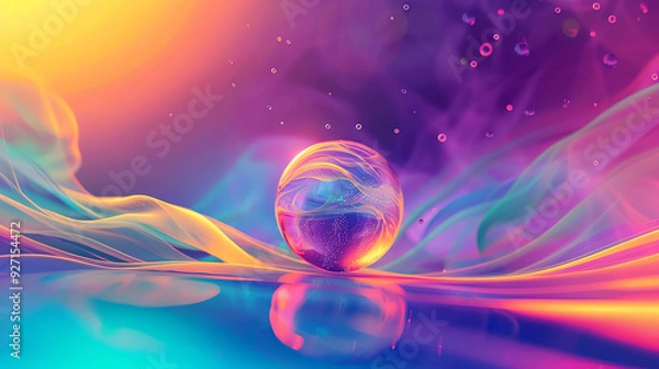 Obraz a red egg sitting on a pink surface with a gradient background.