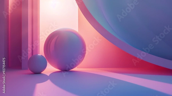 Obraz a red egg sitting on a pink surface with a gradient background.