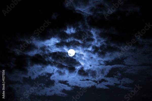 Obraz Shone circle of the moon in darkness