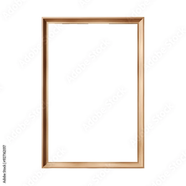 Fototapeta A simple brown wooden picture frame isolated on a black background, ready to be filled with your favorite artwork.