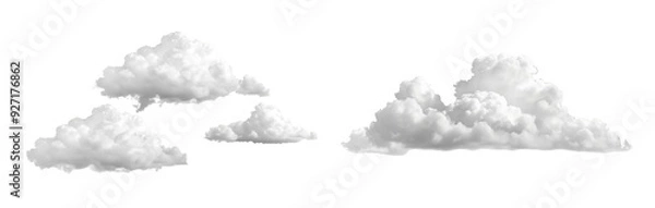 Obraz White clouds on transparent background