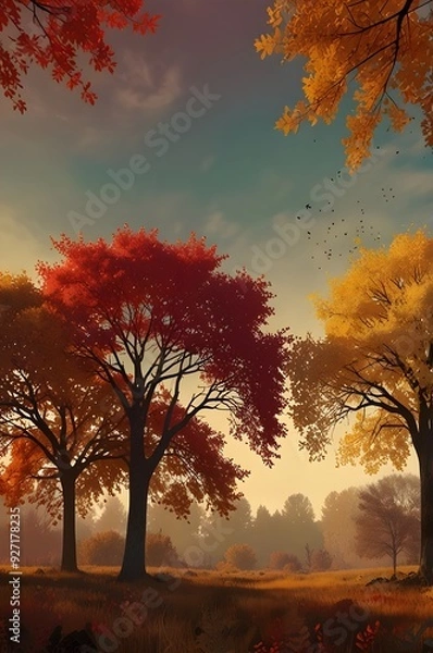 Obraz sunset in the forest