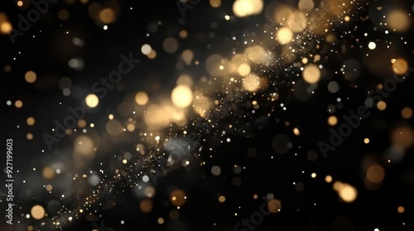 Fototapeta A mesmerizing display of golden and white particles against a dark background.
