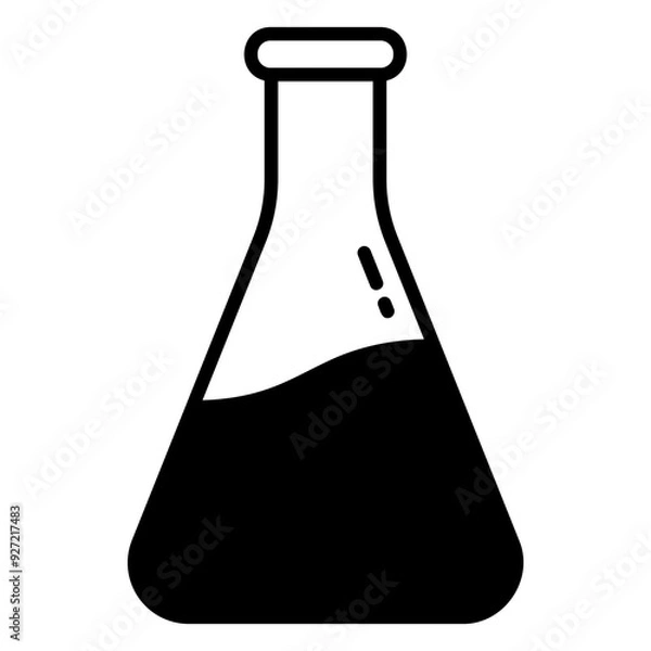 Obraz Erlenmeyer flask icon for science research