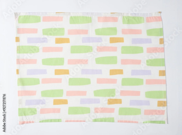 Obraz ランチョンマット_白地に暖色タイル柄_0161