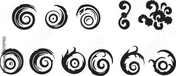 Fototapeta Maori Symbol Versatile Black Silhouette Vector Series