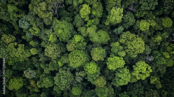 Obraz Aerial View of Lush Forest Canopy