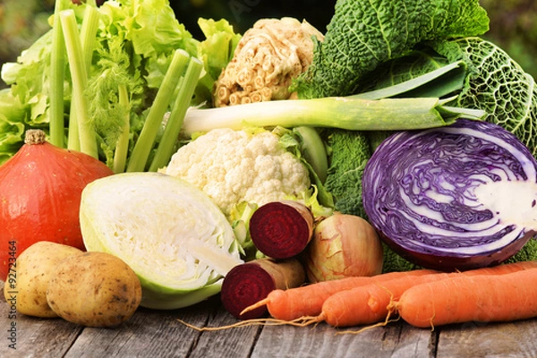 Fototapeta Wintergemüse, Lagergemüse, Gemüse, copy space