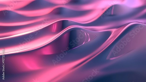 Fototapeta 81. "A sleek 3D abstract scene with smooth, undulating surfaces and a series of shifting light effects