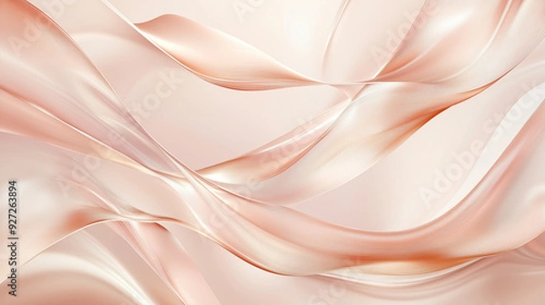 Obraz Stylized background with delicate swirls of rose gold and blush, metallic